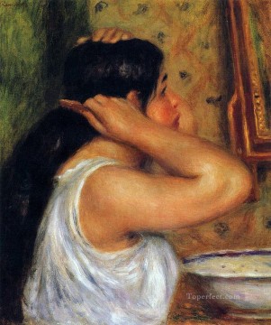ピエール=オーギュスト・ルノワール Painting - 髪をとかす女性 ピエール・オーギュスト・ルノワール